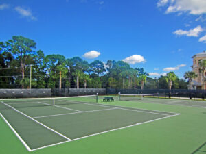 two tennis courts