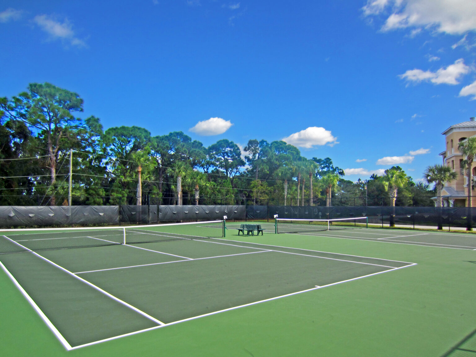 two tennis courts