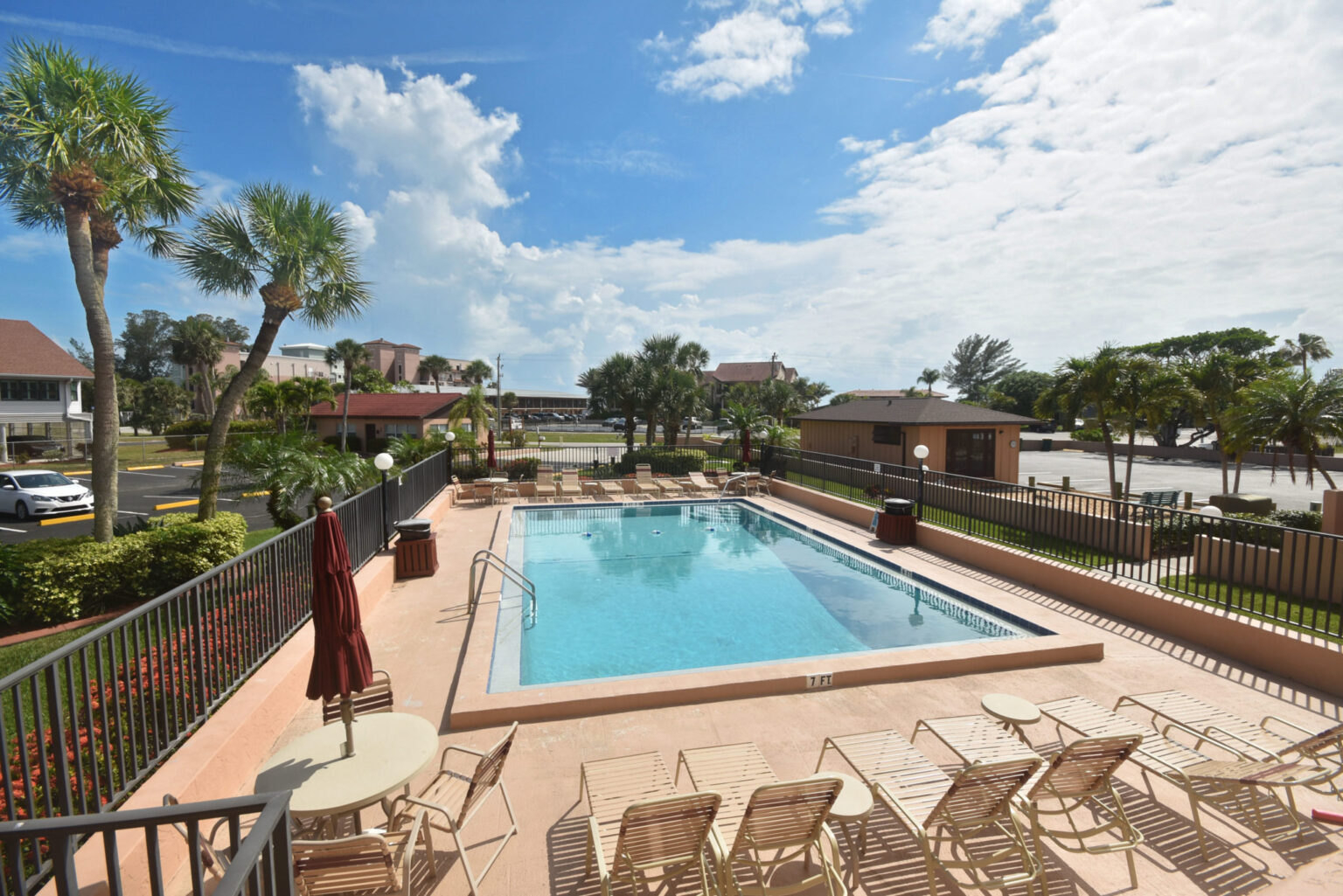 pool with recliners