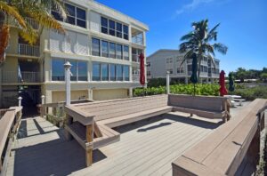 benches on boardwalk