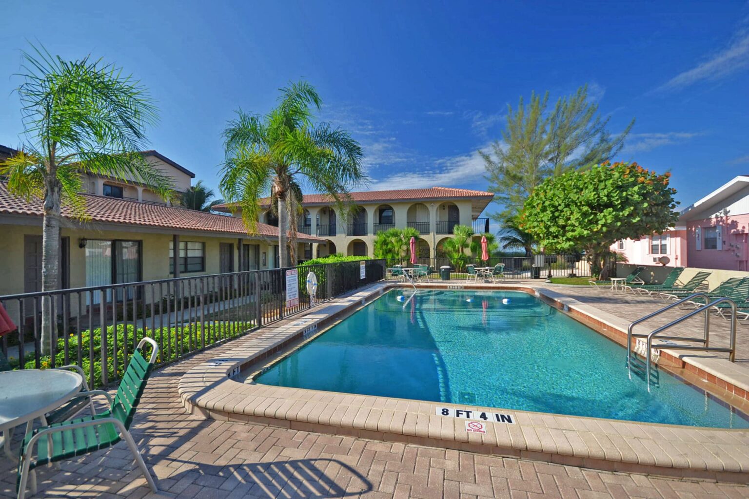 pool with a few recliners visible