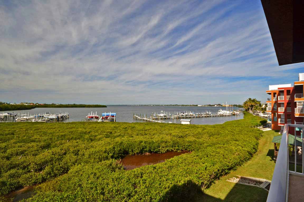 overlooking bay from balcony