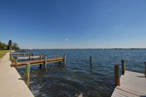 boat docks along intracoastal seawall