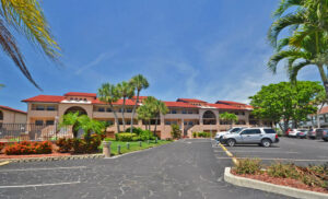 parking lot in front of El Galeon South condo building