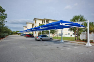 outdoor parking with sunshields