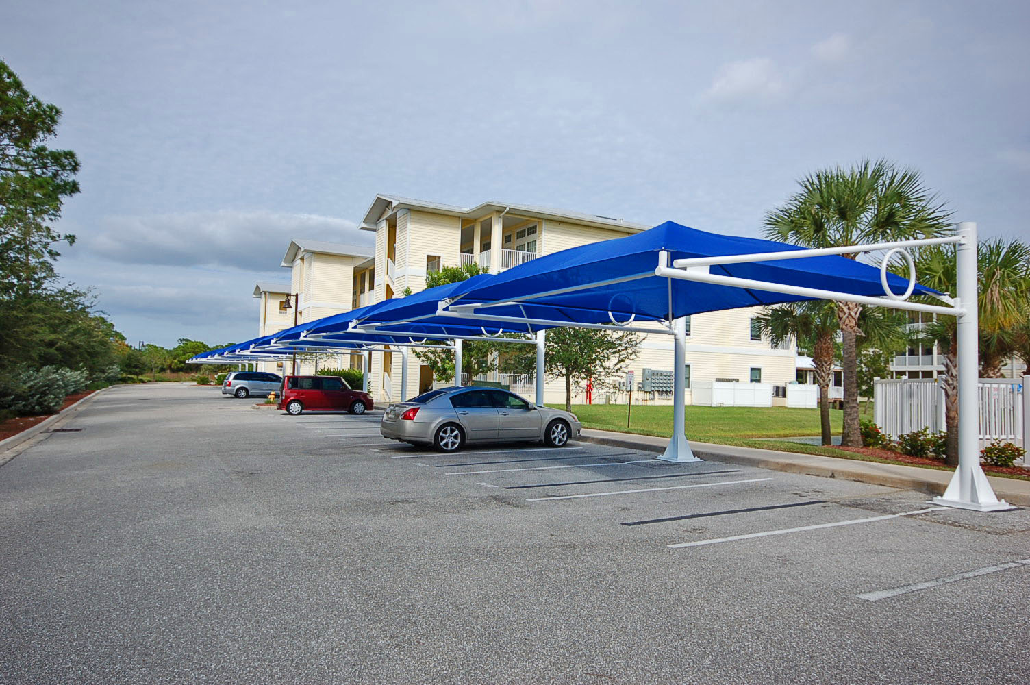 outdoor parking with sunshields